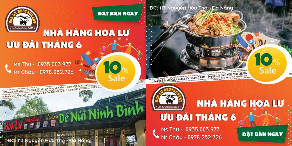 Nhà hàng Hoa Lư Đà Nẵng ưu đãi tháng 6